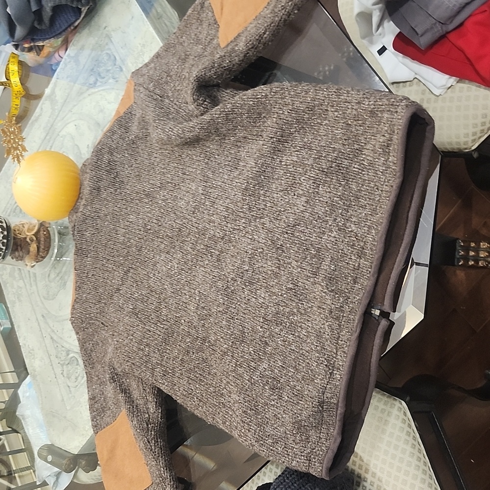Laundromat The Oxford Sweater Jacket Medium Handmade Wool Knit Brown Like New - Picture 10 of 13